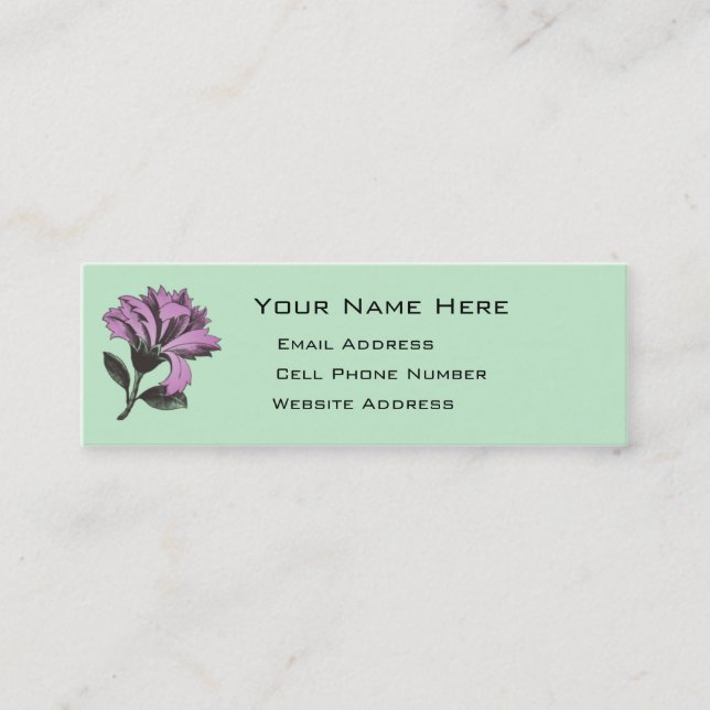 Tarjeta flaca del perfil de la flor de Deco (Anverso)