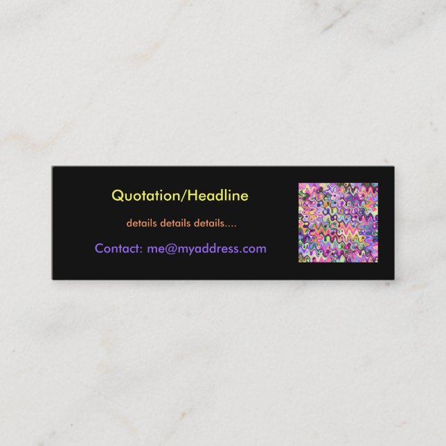 Tarjeta flaca del perfil de los artistas (Anverso)