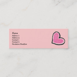 Tarjeta flaca del perfil del CORAZÓN ROSADO
