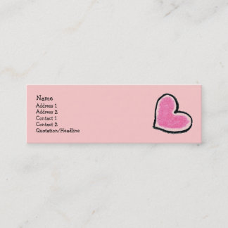 Tarjeta flaca del perfil del CORAZÓN ROSADO