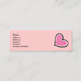 Tarjeta flaca del perfil del CORAZÓN ROSADO