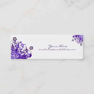 Tarjeta flaca del perfil - flores que remolinan