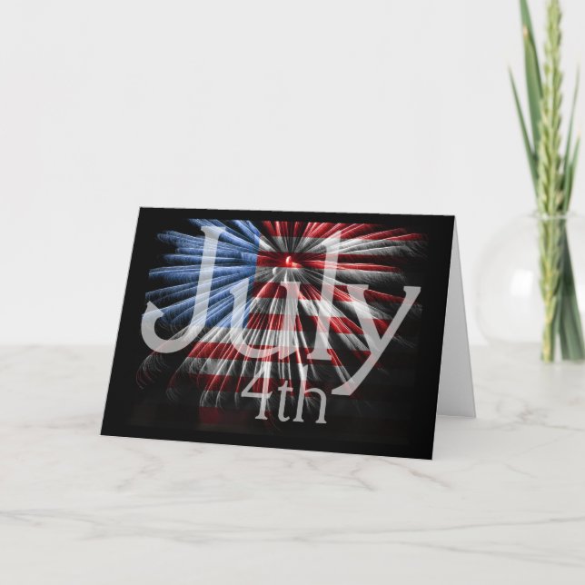 Tarjeta FlagFireworks 4 de julio (Anverso)