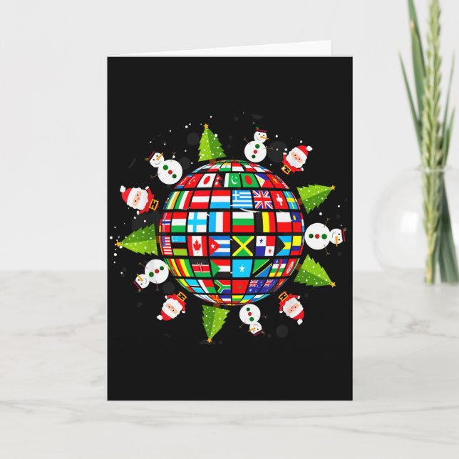 Tarjeta Flags Of The World, Xmas Around The Globe  (Anverso)