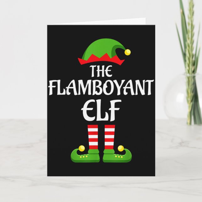 Tarjeta Flamboyant Elf Family Matching Group Christmas  (Anverso)