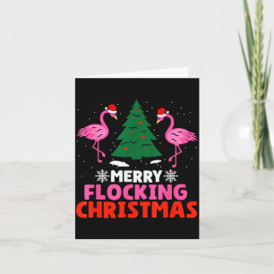 Tarjeta Flamenco Alegre Bandada De Navidad Divertido Hombr