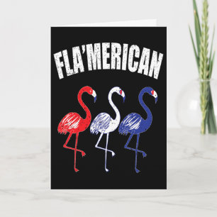Tarjeta Flamenco Patriótico Rojo Blanco Azul 4 de Julio Dí