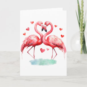 Tarjeta Flamenco Rosa San Valentín Chicas Amantes de las A