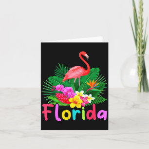 Tarjeta flamenco tropical de Florida planta vacaciones de