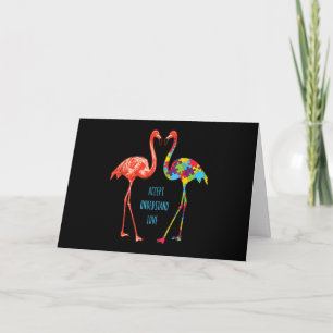 Tarjeta Flamencos  Aceptar entender el amor autismo flamen