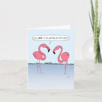 Flamencos rosados divertidos Cartoon Cumpleaños pe