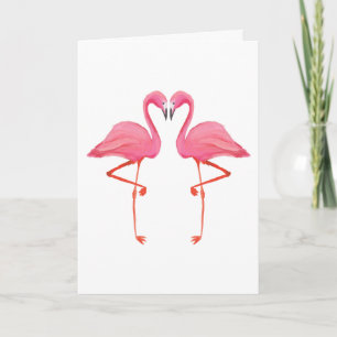Tarjeta Flamencos rosados FLAMENCO CORAZÓN Feliz Aniversar