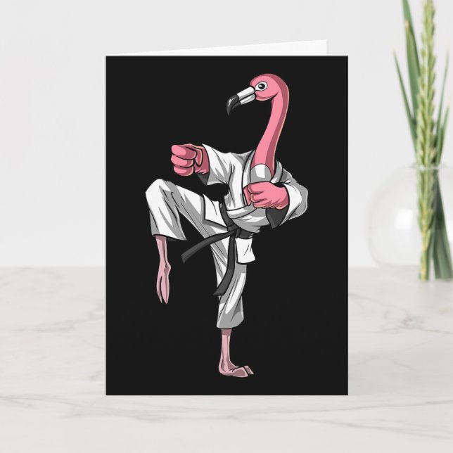 Tarjeta Flamingo Bird Karate Kickboxing Kung Fu Ninja Mart (Anverso)