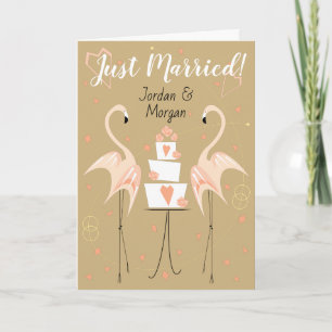 Tarjeta Flamingo Boda Sólo Nombres Casados Textos