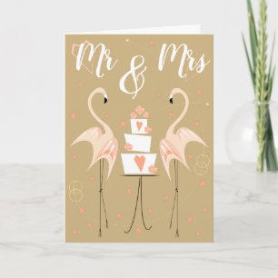 Tarjeta Flamingo Boda Sr. y Sra. Text