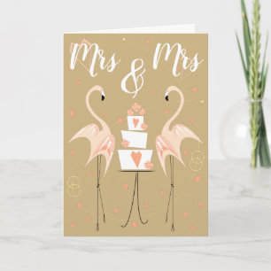 Tarjeta Flamingo Boda Sra. & Sra.
