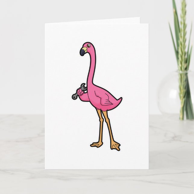 Tarjeta Flamingo como mecánico con llave (Anverso)