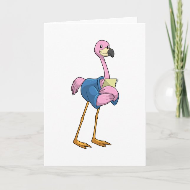 Tarjeta Flamingo como secretario con Notepad (Anverso)