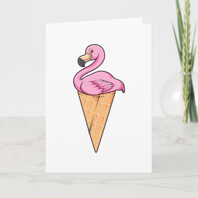 Tarjeta Flamingo con crema de helado (Anverso)