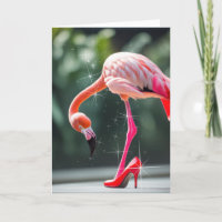 Flamingo Con Zapato Rojo De Alto Techo