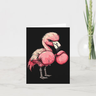 Tarjeta Flamingo De Boxeo Gracioso Con Guantes Rosa Niños 