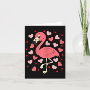 Tarjeta Flamingo Día de San Valentín Cardíaco Cute Ave Amo
