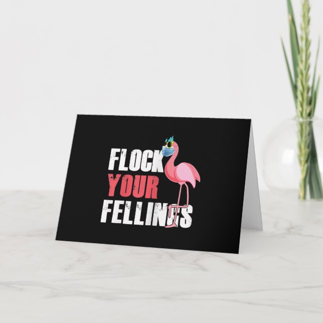Tarjeta Flamingo Divertido para Mujeres que Flocan sus Sen (Anverso)