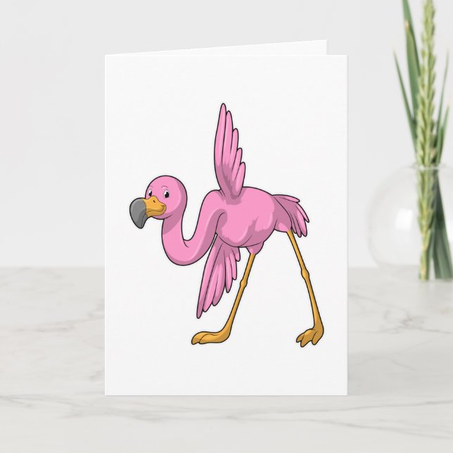 Tarjeta Flamingo en ejercicio de Stretching de Yoga (Anverso)