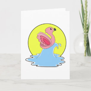 Tarjeta Flamingo en Surfing on Water