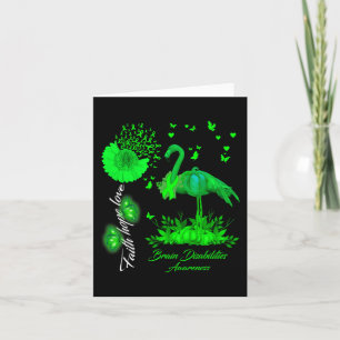 Tarjeta Flamingo Faith Hope Love Brain Disabilities Awaren