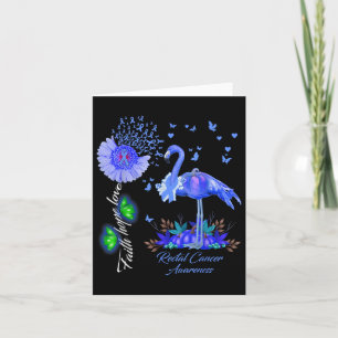 Tarjeta Flamingo Faith Hope Love Rectal Cancer Awareness