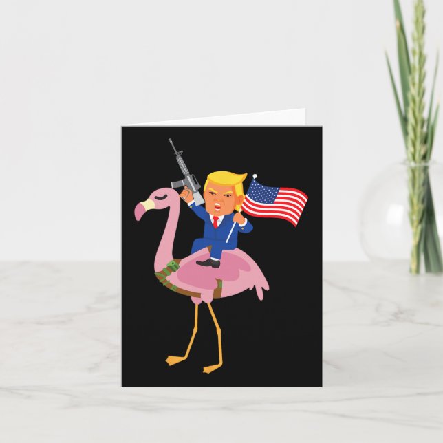 Tarjeta Flamingo Gun Merica 2020 Maga Republicano (Anverso)