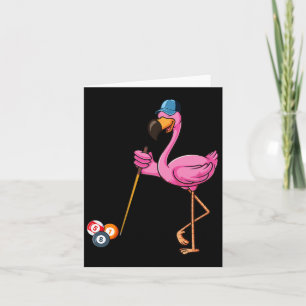 Tarjeta Flamingo Jugando Billiards Costume Billiards Playa