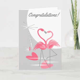 Tarjeta Flamingo Love Large Moon Felicitaciones