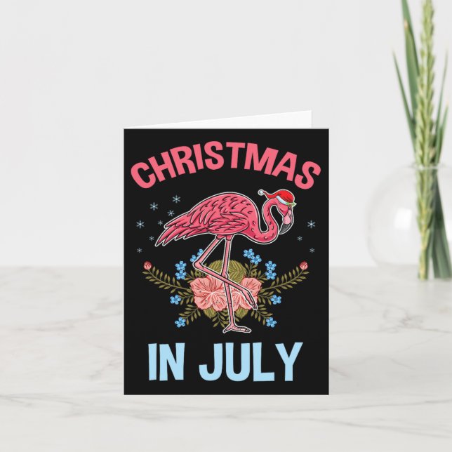Tarjeta Flamingo Navidad en Julio (Anverso)
