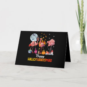 Tarjeta Flamingo Navidades de Acción de Gracias Flamingo
