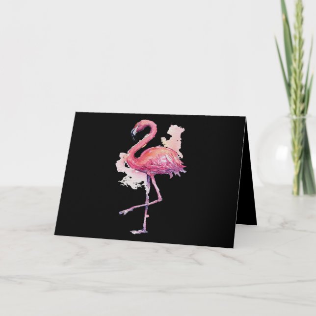 Tarjeta Flamingo Pink Animal Lover Flamingo Art (Anverso)
