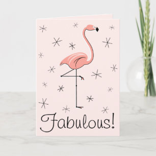Tarjeta Flamingo Pink Fabulous card vertical