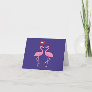 Tarjeta Flamingo Rosa lindo como Pastel de Corazón   Añadi