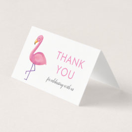 Tarjeta Flamingo Rosado Moderno Baby Shower Gracias