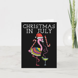 Tarjeta Flamingo Santa Navidades En Julio Divertidas Noche