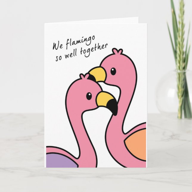 Tarjeta Flamingo So Well Aniversario/Tarjeta de Amor (Anverso)