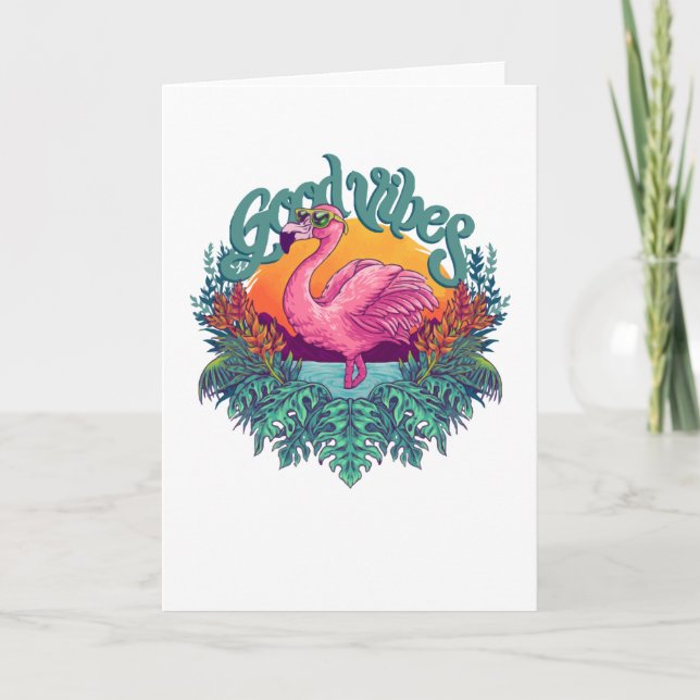 Tarjeta Flamingo tropical (Anverso)