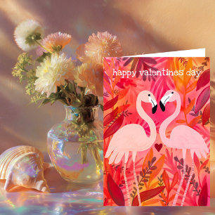 Tarjeta Flamingos PINK STIMKLED Valentine