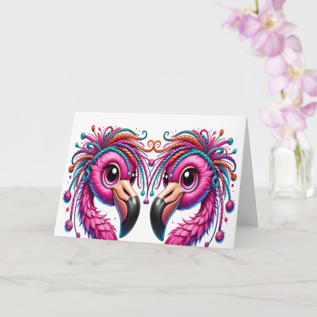 Tarjeta Flamingos preciosos (Orquídea)
