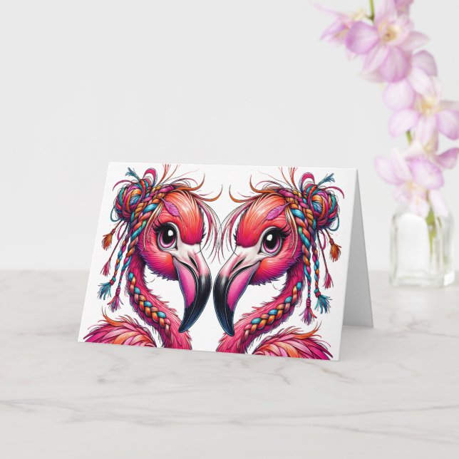 Tarjeta Flamingos preciosos (Orquídea)