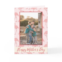 Flamingos rosas felices foto del Día de la Madre