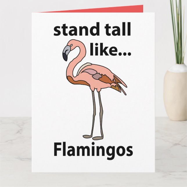 Tarjeta Flamingos Se Mantienen Altos Como Flamingos Flamin (Anverso)