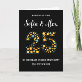 Tarjeta Flamoroso 25° aniversario boda saludo