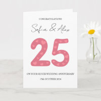 Flamoroso 25° aniversario boda saludo